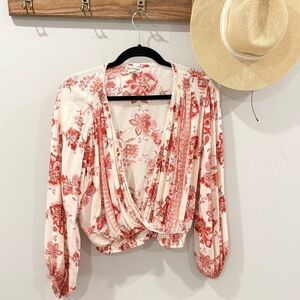 Sky and Sand pink and cream blouse‎ size Medium